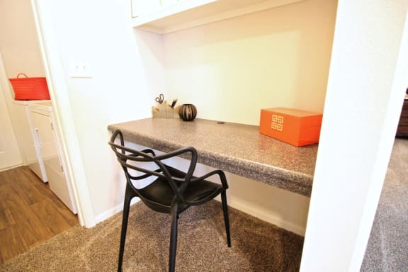 Built in Computer Nook for Studying or Work at Villas at Carrington Square Apartments, Overland Park, KS 66221
