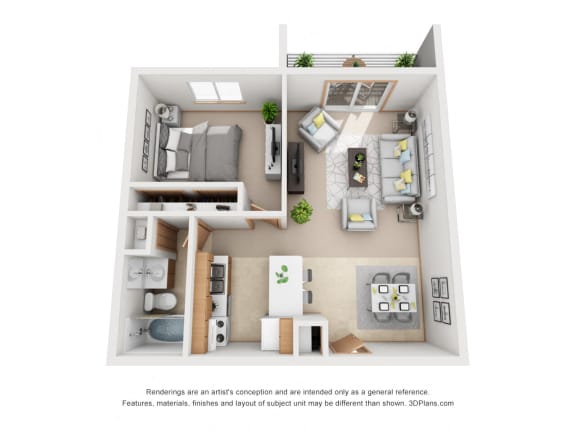 725 sq.ft. One Bed One Bath