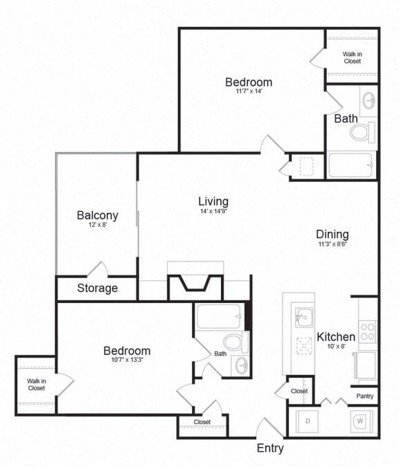 Floor plan Floor plan at Lakeside Mill, Owings Mill, Maryland