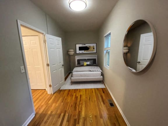 Virtually furnished bedroom with Neutral and Calming Paint Tones