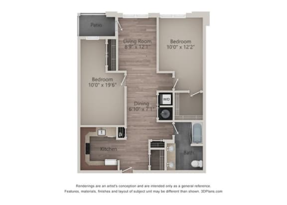 1 bedroom 1 bath apartment with balcony