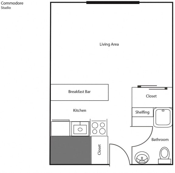 Studio Floor Plan at Cincinnati Premier Living*, Cincinnati, OH, 45213