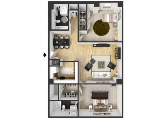 Ionia floor plan two bedroom