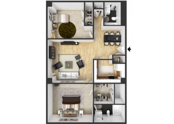 The Plaza Towers 2 Bed Emperor Floorplan