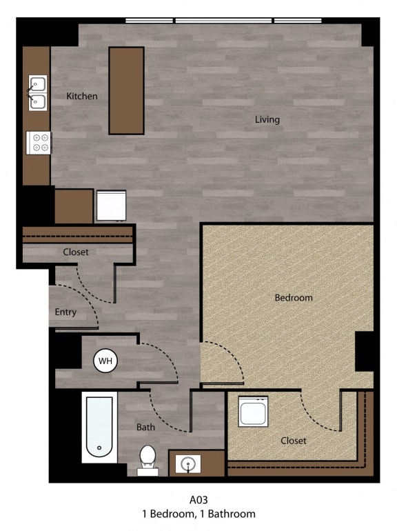 The Grand downtown KC 1 bed 1 bath C