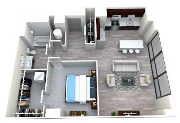 One Bedroom One Bath A  at The Grand, Kansas City