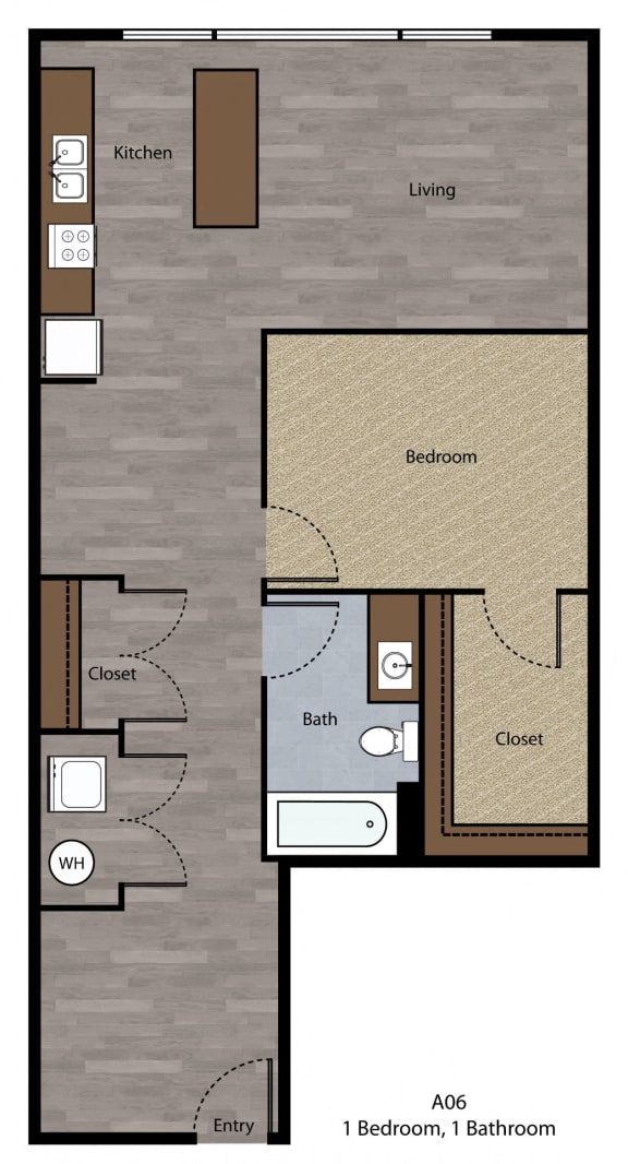 The Grand downtown KC 1 bed 1 bath F  at The Grand, Kansas City, MO, 64106