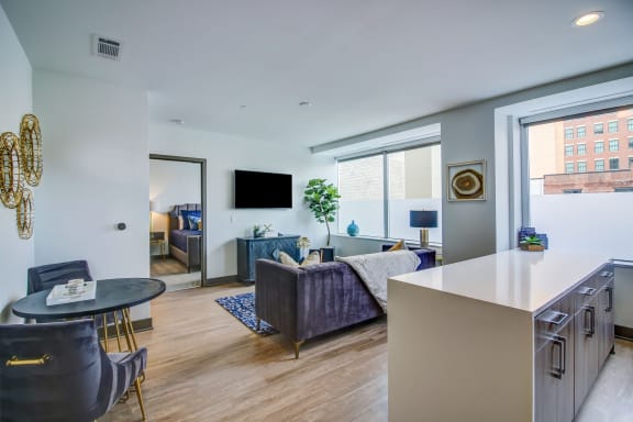 Living and dining at The Grand, Kansas City, Missouri