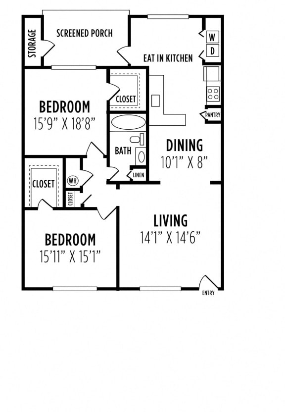 2 bedroom floor plan