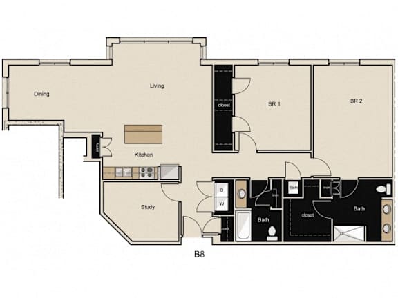 B8 Floor Plan at The Residences at Thornwood, Germantown