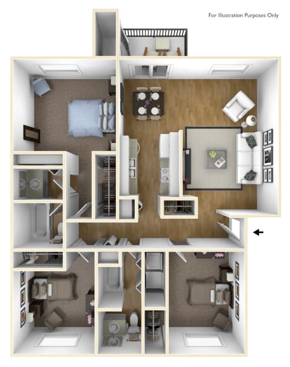 Spokane Valley, WA Aspen Apartments 3 bedrooms 2 bath