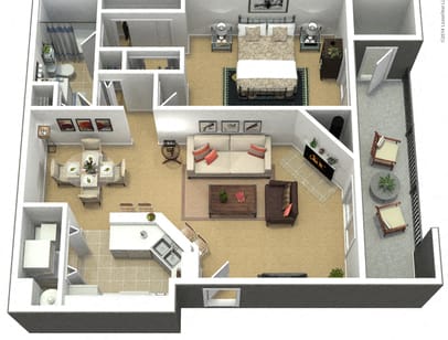Cascade Floor Plan at Eagle Ridge Apartments, Monroeville, 15146