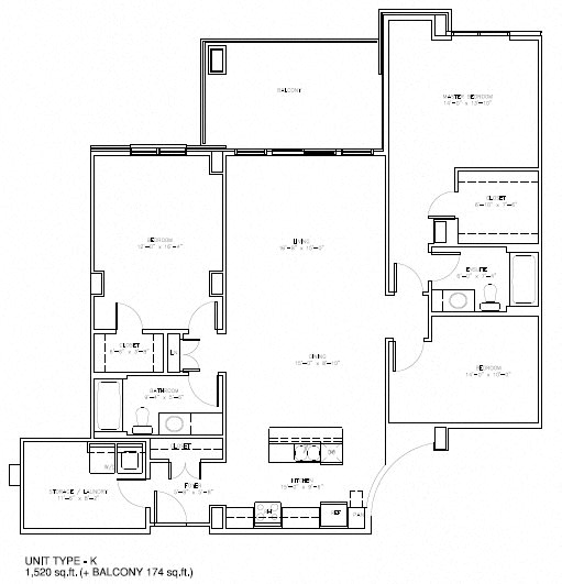 Floor plan of a 2 bed, 2 bath apartment at Amesbury Gate in Bedford, NS