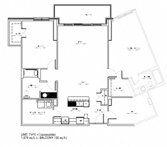 Floor plan of a 2 bed, 2 bath apartment at Amesbury Gate in Bedford, NS