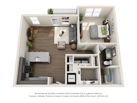 A4p Floor Plan at Viridian, San Antonio, TX, 78244