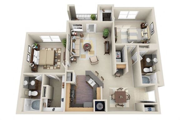 Floor Plan  2 Bed 2 Bath  Floor Plan | 1,177 Sq. Ft. at Carrington at Barker Cypress Cypress TX