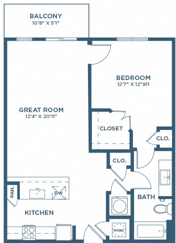 One Bedroom Floor Plan - A4