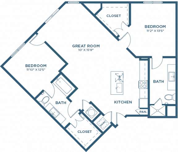 Two Bedroom Floor Plan - B2