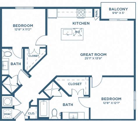Two Bedroom Floor Plan - B4