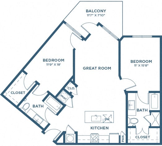 Two Bedroom Floor Plan - B7