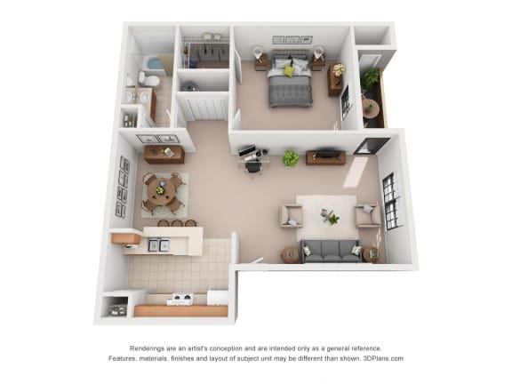 672 sq.ft. One Bed One Bath