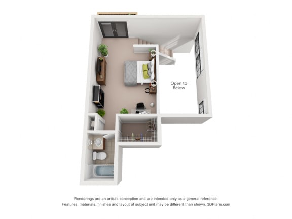 1078 sq.ft. Two Bed Two Bath