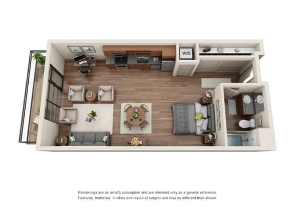 Floor Plan  Studio Floor plan at Equinox, Seattle, 98102