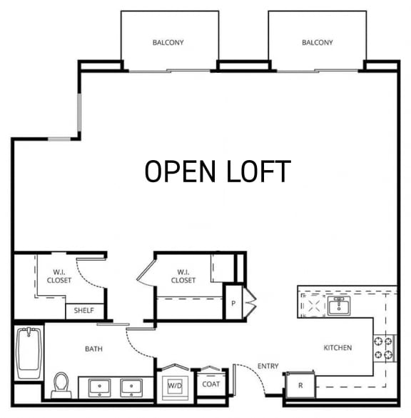 1 G - 0 Bedroom 1 Bath Floor Plan Layout - 1131 Square Feet at Imperial Hardware Lofts, California