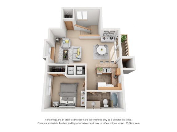 687 sq.ft. One Bed One Bath