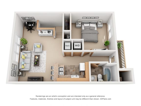 720 sq.ft. One Bed One Bath