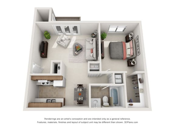 720 sq.ft. One Bed One Bath