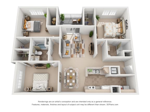 1326 sq.ft. Three Bed Two Bath