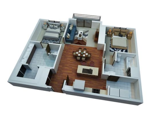 Floor Plan  2 Bedrooms / 2 Bathrooms