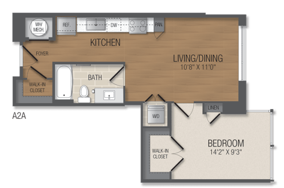 Floor Plan  A1A Floor Plan at The Acadia at Metropolitan Park, Arlington, 22202