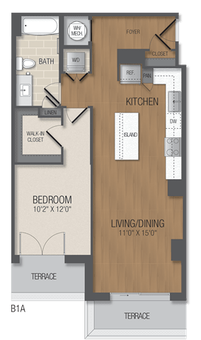 Floor Plan  A2A Floor Plan at The Acadia at Metropolitan Park, Arlington