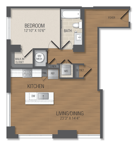 Floor Plan  A8 Floor Plan at The Acadia at Metropolitan Park, Arlington, 22202