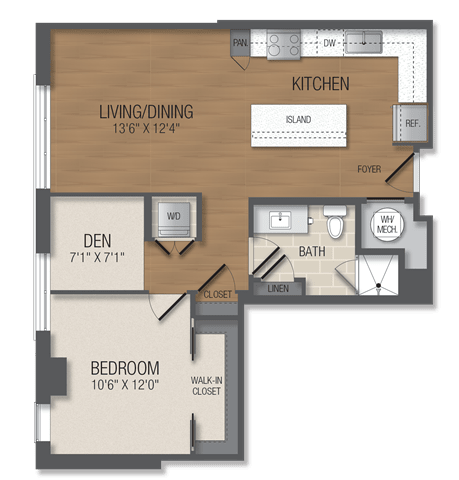 AD8 Floor Plan at The Acadia at Metropolitan Park, Arlington