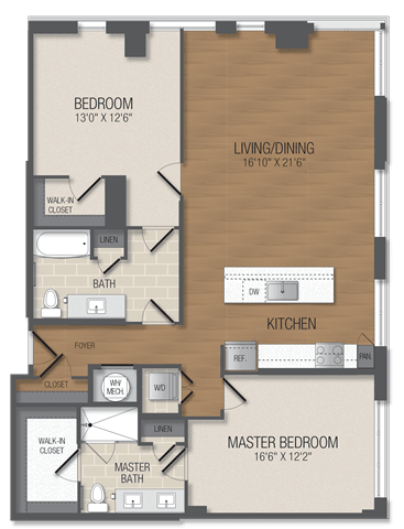 B3 Floor Plan at The Acadia at Metropolitan Park, Virginia, 22202