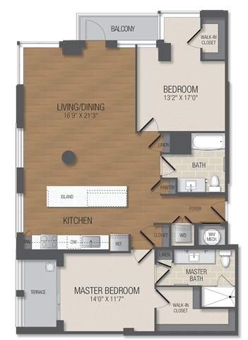 B4 Floor Plan at The Acadia at Metropolitan Park, Arlington, VA, 22202