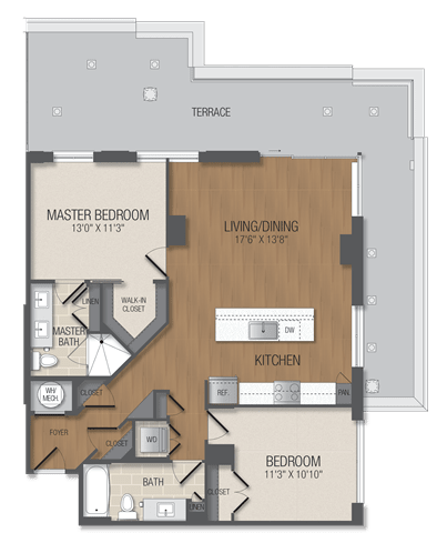 B9 Floor Plan at The Acadia at Metropolitan Park, Virginia, 22202