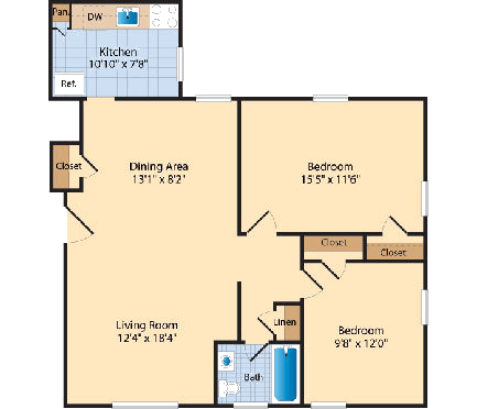 B5 Floor Plan at The Fields of Silver Spring, Silver Spring, Maryland