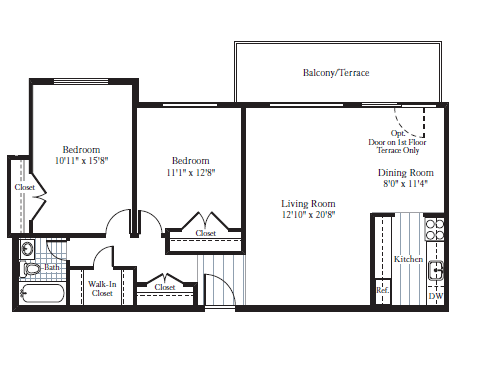 B4a Floor Plan B4a Floor Plan at The Fields of Arlington, Arlington, Virginia