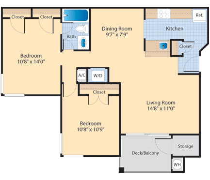 B1 Floor Plan at The Fields of Manassas, Manassas, VA, 20109