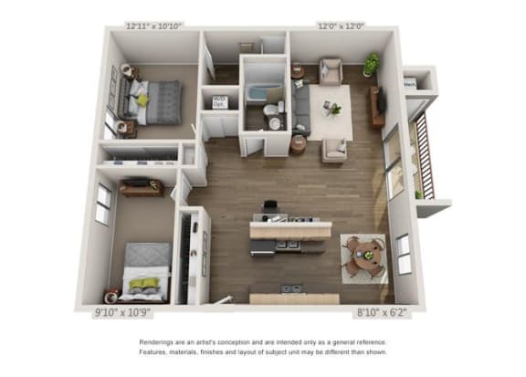 2 Bed 1 Bath