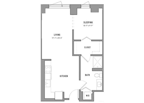 Studio 1 bath I at Residences at Addison Clark, Illinois