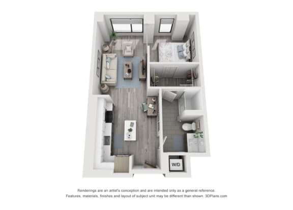 Studio 1 bath H at Residences at Addison Clark, Chicago