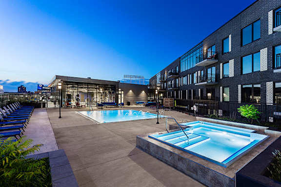 Pool hot tub at Residences at Addison Clark Apartments, Chicago