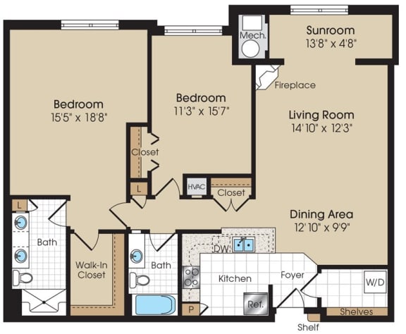 La Marchand Floorplan at The Marque Apartments, Gainesville