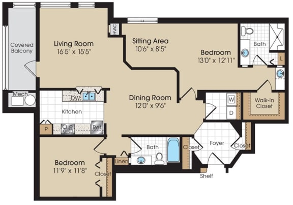 La Monde Floorplan at The Marque Apartments, Gainesville