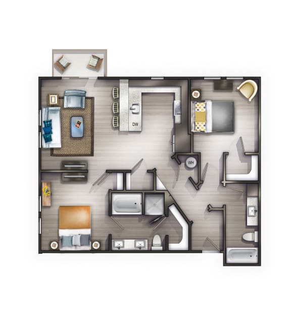 Floor Plan  B2 Floor Plan at Peyton Stakes, Nashville, Tennessee